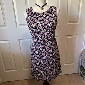 Purple and Pink Floral Sheath Mini Dress Sleeveless | size: 8P